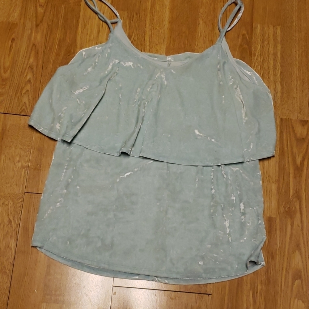 NWT Grayson Threads mint green velvet top M